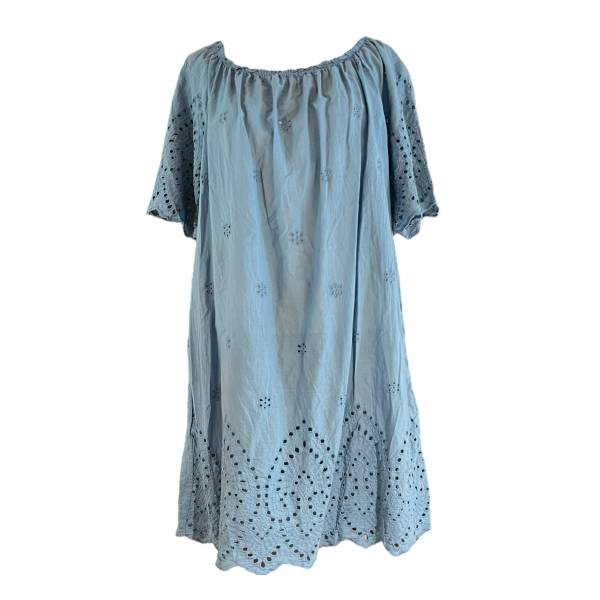 Egehoff kjole broderie anglaise blå