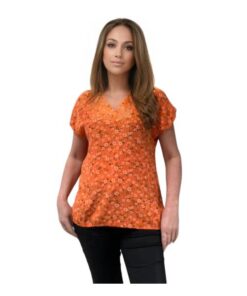 Egehoff Sofie bluse med blomst orange
