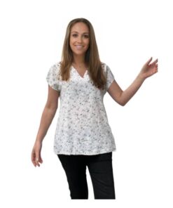 Egehoff Sofie bluse med blomst hvid