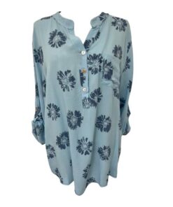 Egehoff skjorte  lyseblå blomst