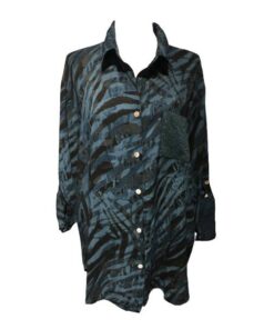 Alternative view of Egehoff skjorte palliet petrol sort