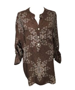 Egehoff skjorte lille blomst brun