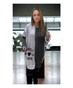 Egehoff strik/bluse kjole grå