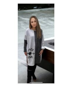 Alternative view of Egehoff strik/bluse kjole grå